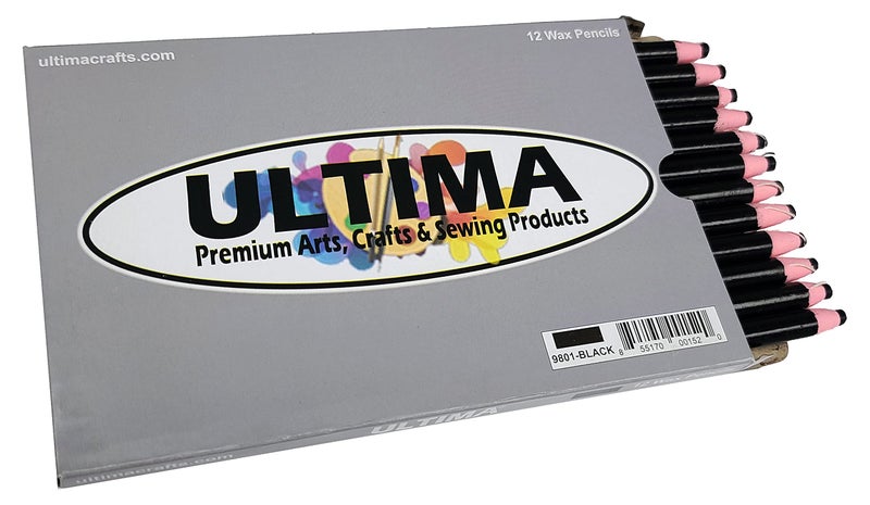 Ultima China Marker â€“ Peel-Off Grease Pencil/Wax Pencil â€“ Leaves Opaque, Easy to Remove Markings on all Glazed, Non-Porous & Polished Surfaces (Black) - Image 1